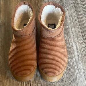 Tan Corduroy Ankle Boots